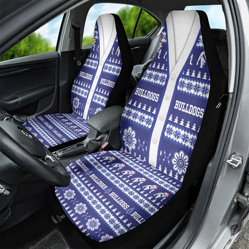 Bulldogs Rugby Christmas Car Seat Cover Aboriginal Seamless Cardigan Inspired