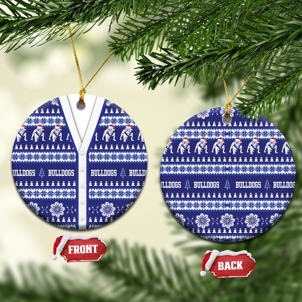 Bulldogs Rugby Christmas Ceramic Ornament Aboriginal Seamless Cardigan Inspired