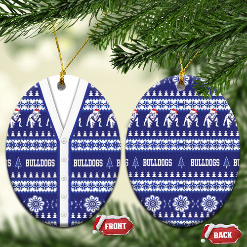 Bulldogs Rugby Christmas Ceramic Ornament Aboriginal Seamless Cardigan Inspired
