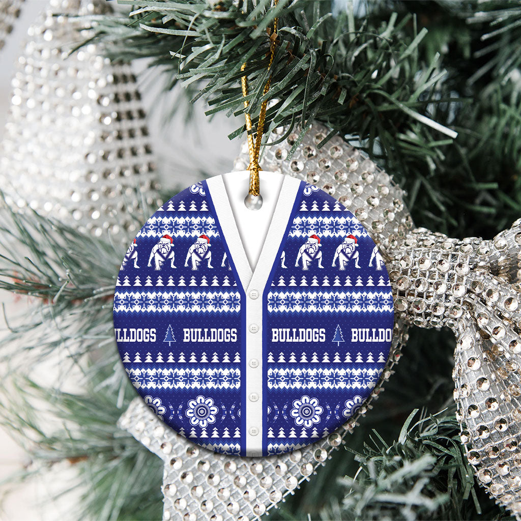 Bulldogs Rugby Christmas Ceramic Ornament Aboriginal Seamless Cardigan Inspired