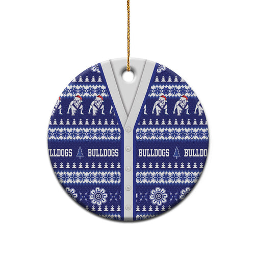 Bulldogs Rugby Christmas Ceramic Ornament Aboriginal Seamless Cardigan Inspired