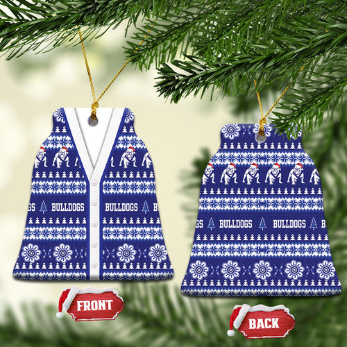 Bulldogs Rugby Christmas Ceramic Ornament Aboriginal Seamless Cardigan Inspired