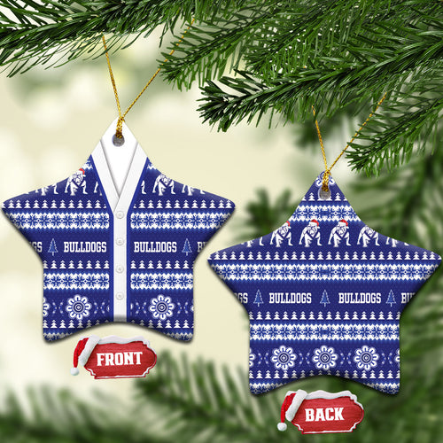 Bulldogs Rugby Christmas Ceramic Ornament Aboriginal Seamless Cardigan Inspired