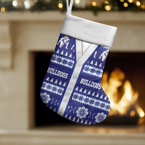 Bulldogs Rugby Christmas Stocking Aboriginal Seamless Cardigan Inspired
