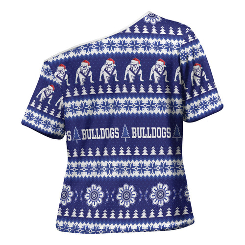 Bulldogs Rugby Christmas Cross Shoulder Shirt Aboriginal Seamless Cardigan Inspired