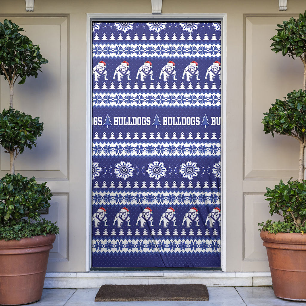 Bulldogs Rugby Christmas Door Cover Aboriginal Seamless Cardigan Inspired