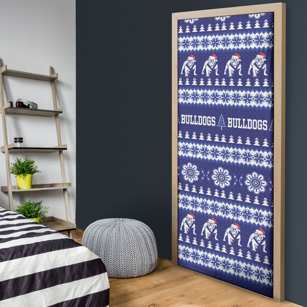 Bulldogs Rugby Christmas Door Cover Aboriginal Seamless Cardigan Inspired