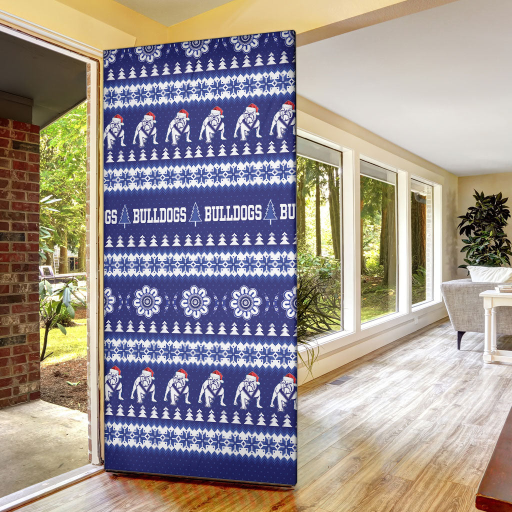 Bulldogs Rugby Christmas Door Cover Aboriginal Seamless Cardigan Inspired