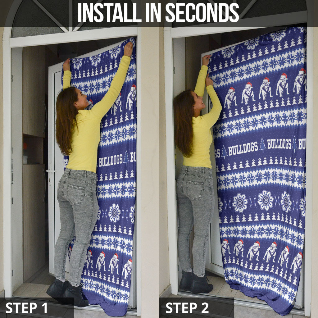 Bulldogs Rugby Christmas Door Cover Aboriginal Seamless Cardigan Inspired