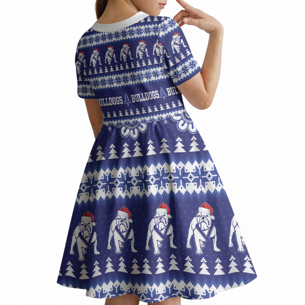 Bulldogs Rugby Christmas Kid Short Sleeve Dress Aboriginal Seamless Cardigan Inspired