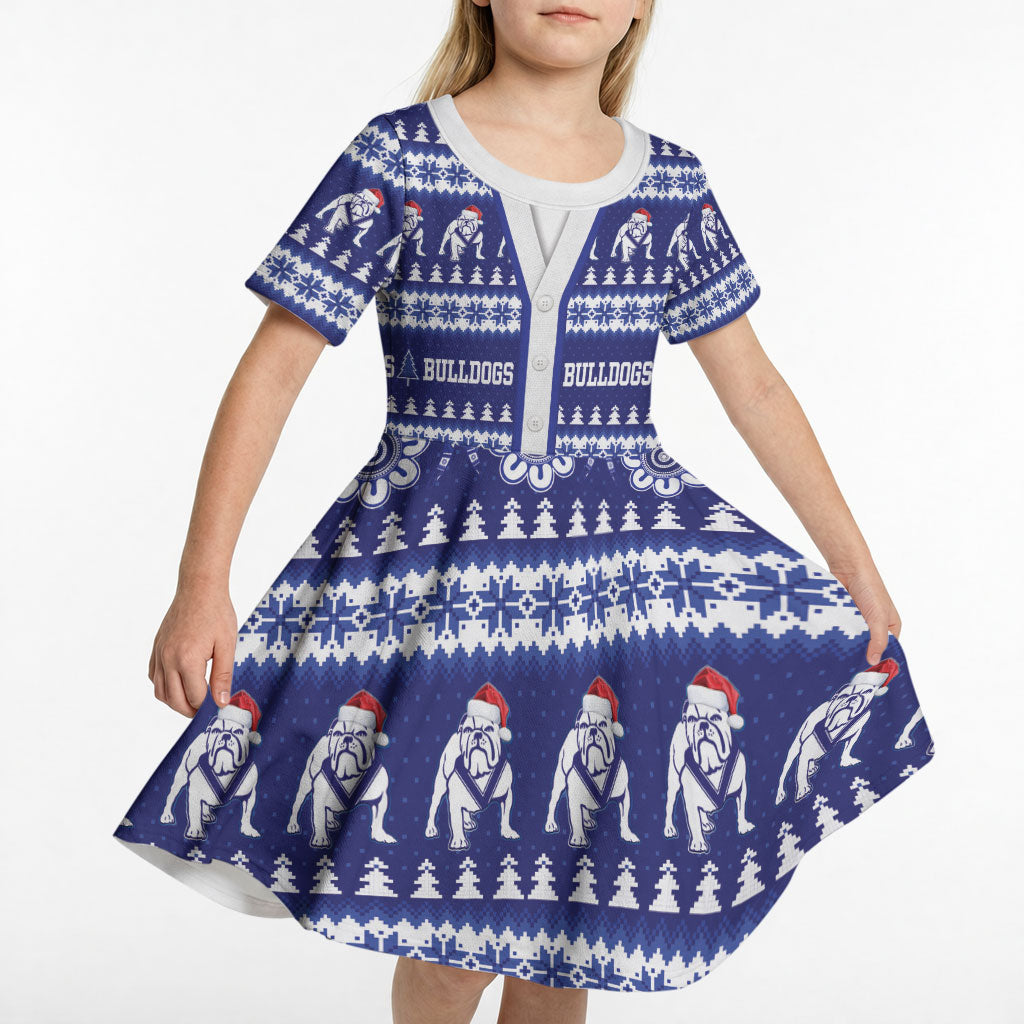 Bulldogs Rugby Christmas Kid Short Sleeve Dress Aboriginal Seamless Cardigan Inspired