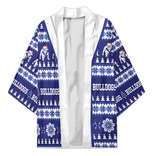 Bulldogs Rugby Christmas Kimono Aboriginal Seamless Cardigan Inspired
