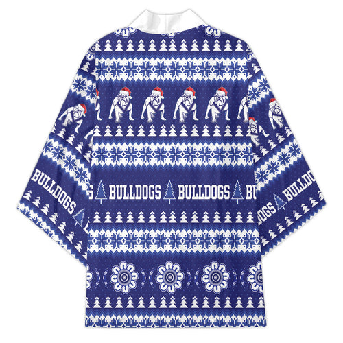 Bulldogs Rugby Christmas Kimono Aboriginal Seamless Cardigan Inspired