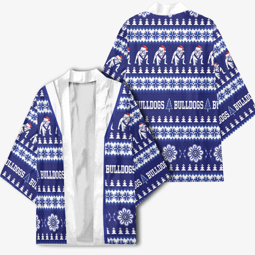 Bulldogs Rugby Christmas Kimono Aboriginal Seamless Cardigan Inspired