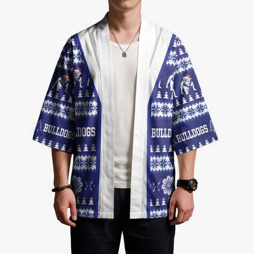 Bulldogs Rugby Christmas Kimono Aboriginal Seamless Cardigan Inspired