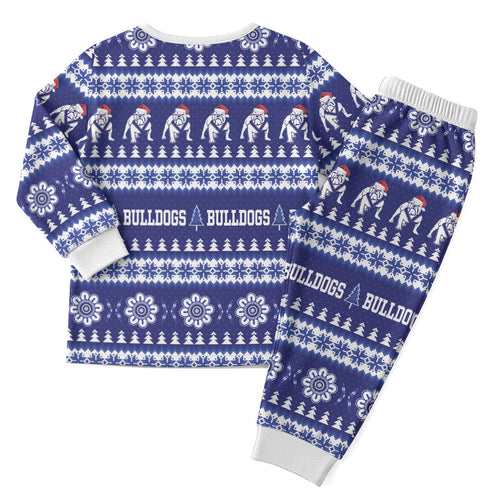 Bulldogs Rugby Christmas Pajama Set Aboriginal Seamless Cardigan Inspired