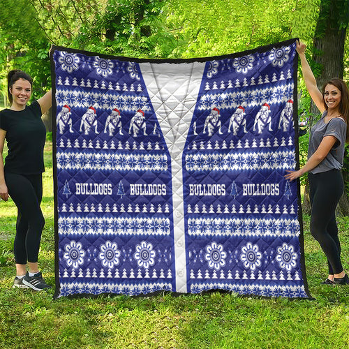 Bulldogs Rugby Christmas Quilt Aboriginal Seamless Cardigan Inspired