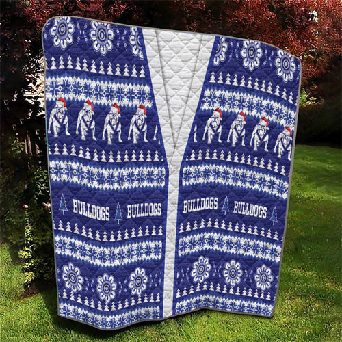 Bulldogs Rugby Christmas Quilt Aboriginal Seamless Cardigan Inspired