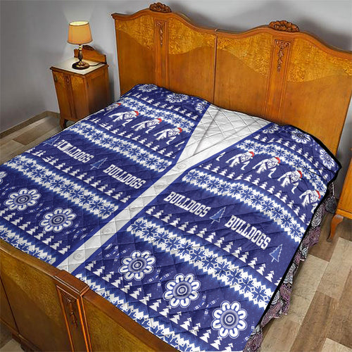 Bulldogs Rugby Christmas Quilt Aboriginal Seamless Cardigan Inspired