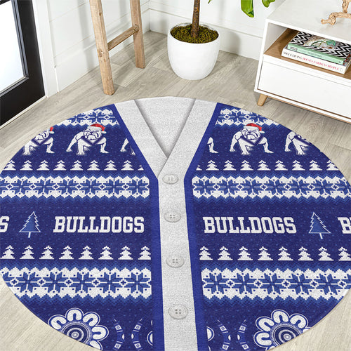 Bulldogs Rugby Christmas Round Carpet Aboriginal Seamless Cardigan Inspired