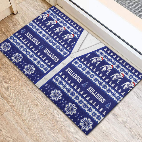 Bulldogs Rugby Christmas Rubber Doormat Aboriginal Seamless Cardigan Inspired