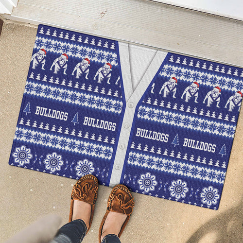 Bulldogs Rugby Christmas Rubber Doormat Aboriginal Seamless Cardigan Inspired