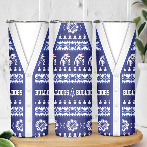 Bulldogs Rugby Christmas Skinny Tumbler Aboriginal Seamless Cardigan Inspired