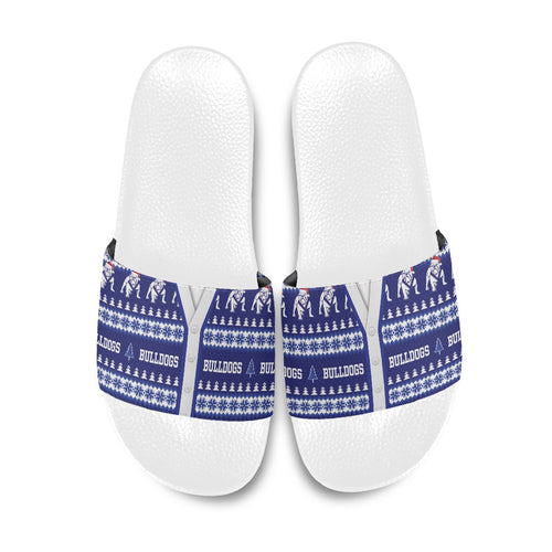 Bulldogs Rugby Christmas Slide Sandals Aboriginal Seamless Cardigan Inspired