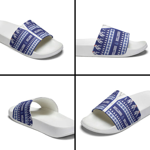 Bulldogs Rugby Christmas Slide Sandals Aboriginal Seamless Cardigan Inspired