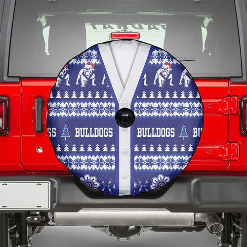 Bulldogs Rugby Christmas Spare Tire Cover Aboriginal Seamless Cardigan Inspired