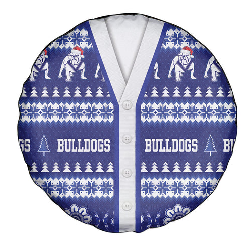 Bulldogs Rugby Christmas Spare Tire Cover Aboriginal Seamless Cardigan Inspired
