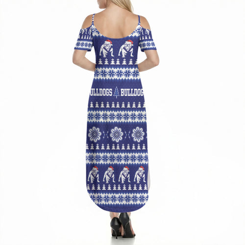 Bulldogs Rugby Christmas Summer Maxi Dress Aboriginal Seamless Cardigan Inspired