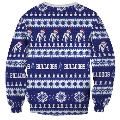 Bulldogs Rugby Christmas Sweatshirt Aboriginal Seamless Cardigan Inspired
