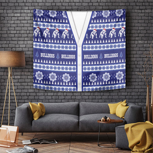 Bulldogs Rugby Christmas Tapestry Aboriginal Seamless Cardigan Inspired