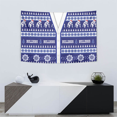 Bulldogs Rugby Christmas Tapestry Aboriginal Seamless Cardigan Inspired
