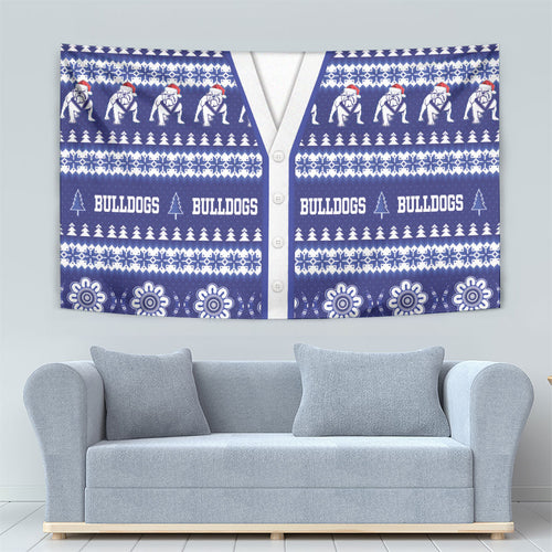 Bulldogs Rugby Christmas Tapestry Aboriginal Seamless Cardigan Inspired