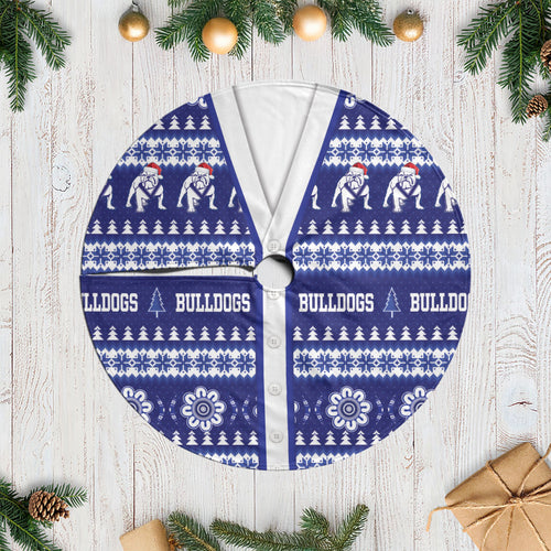 Bulldogs Rugby Christmas Tree Skirt Aboriginal Seamless Cardigan Inspired