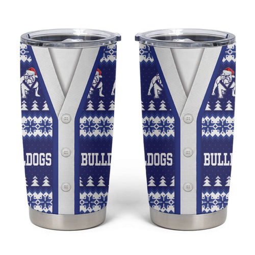 Bulldogs Rugby Christmas Tumbler Cup Aboriginal Seamless Cardigan Inspired