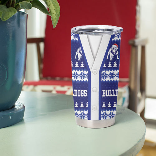 Bulldogs Rugby Christmas Tumbler Cup Aboriginal Seamless Cardigan Inspired