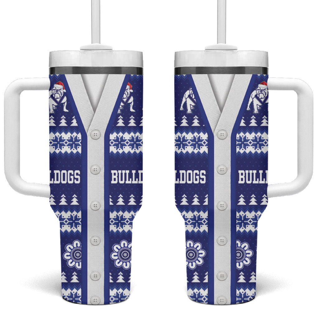 Bulldogs Rugby Christmas Tumbler With Handle Aboriginal Seamless Cardigan Inspired