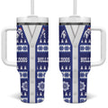 Bulldogs Rugby Christmas Tumbler With Handle Aboriginal Seamless Cardigan Inspired