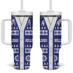 Bulldogs Rugby Christmas Tumbler With Handle Aboriginal Seamless Cardigan Inspired