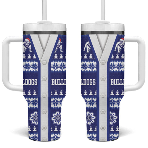 Bulldogs Rugby Christmas Tumbler With Handle Aboriginal Seamless Cardigan Inspired