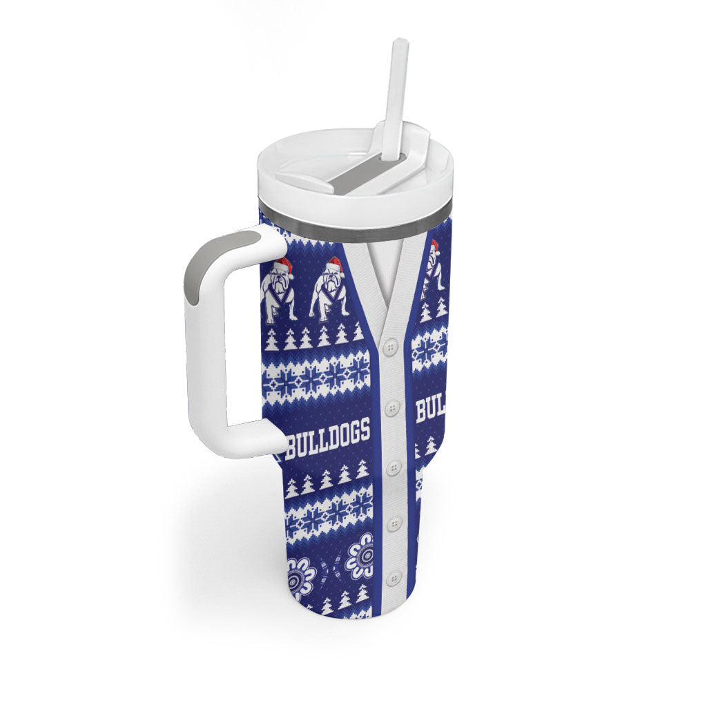 Bulldogs Rugby Christmas Tumbler With Handle Aboriginal Seamless Cardigan Inspired