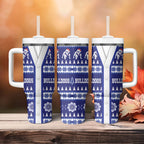 Bulldogs Rugby Christmas Tumbler With Handle Aboriginal Seamless Cardigan Inspired
