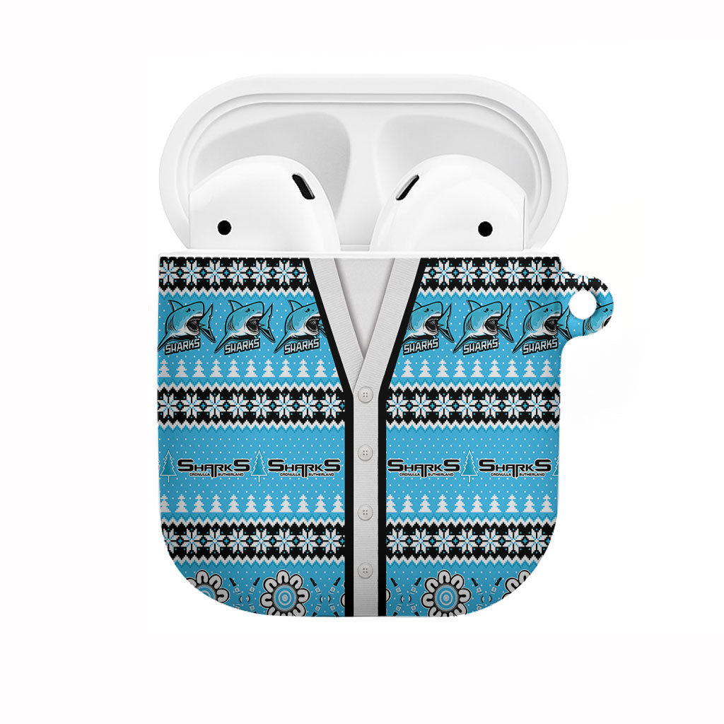 Sharks Rugby Christmas AirPods Case Aboriginal Seamless Cardigan Inspired