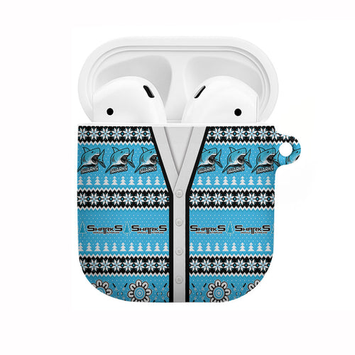 Sharks Rugby Christmas AirPods Case Aboriginal Seamless Cardigan Inspired
