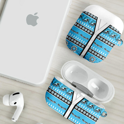 Sharks Rugby Christmas AirPods Case Aboriginal Seamless Cardigan Inspired