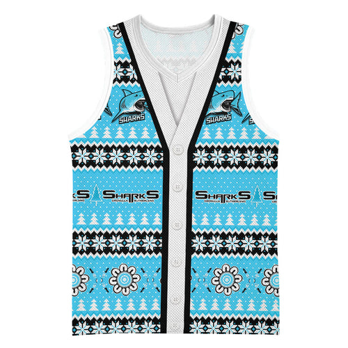 Sharks Rugby Christmas Basketball Jersey Aboriginal Seamless Cardigan Inspired