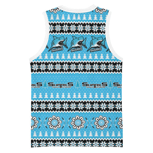 Sharks Rugby Christmas Basketball Jersey Aboriginal Seamless Cardigan Inspired